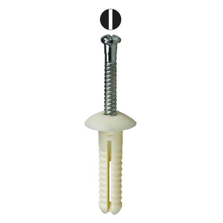 Dottie Nail Drive Anchor, 3/16" Dia., 1" L, Polyethylene 100 PK 1711